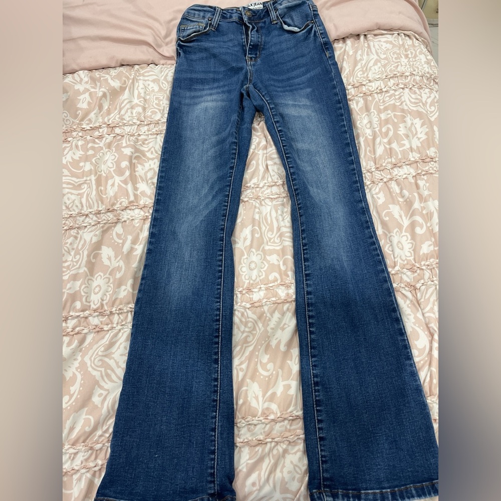 Wax Jean Women's Flare Jeans in Deep Blue